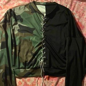 Half camouflage sweater